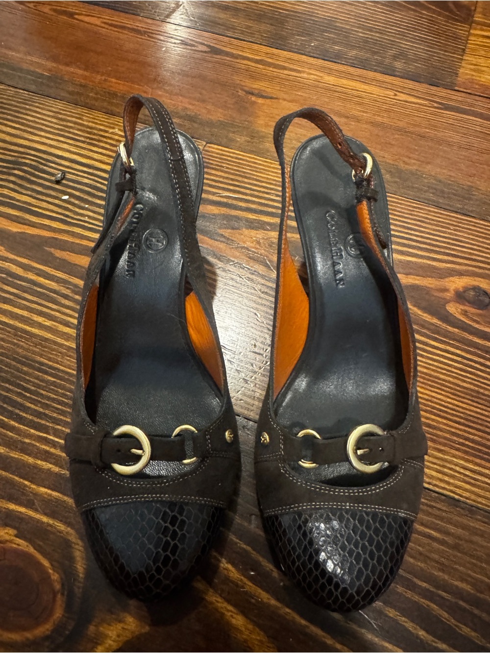 Women’s Cole Haan Brown Suede Slingback Heels Size 6 1/2